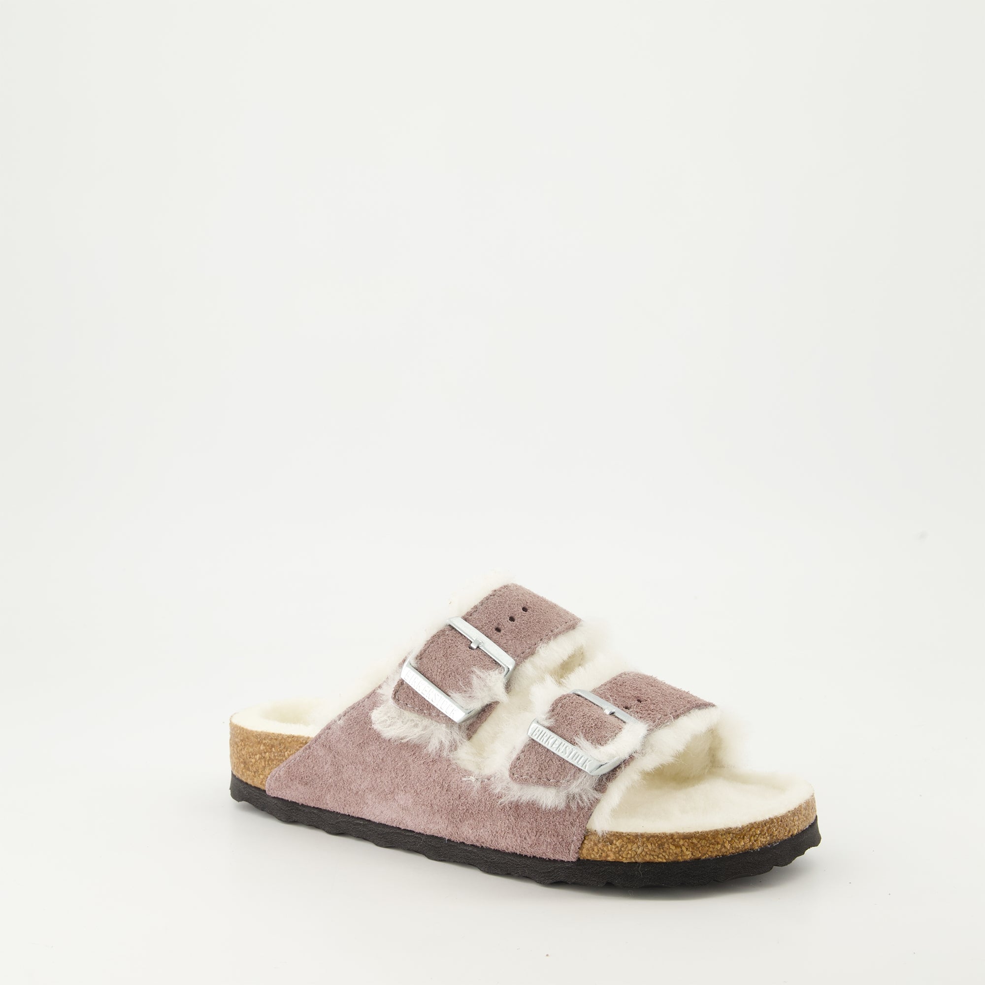 Offene schuhe Flauschige Arizona Hausschuhe Birkenstock Lila Femme