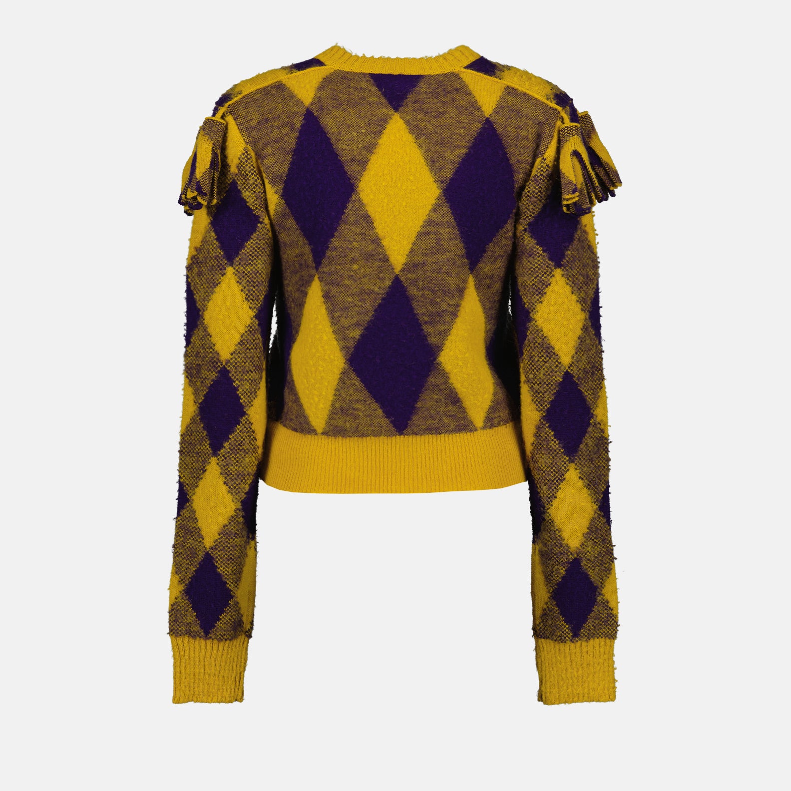 Maille Pull en laine Argyle Burberry Jaune Femme