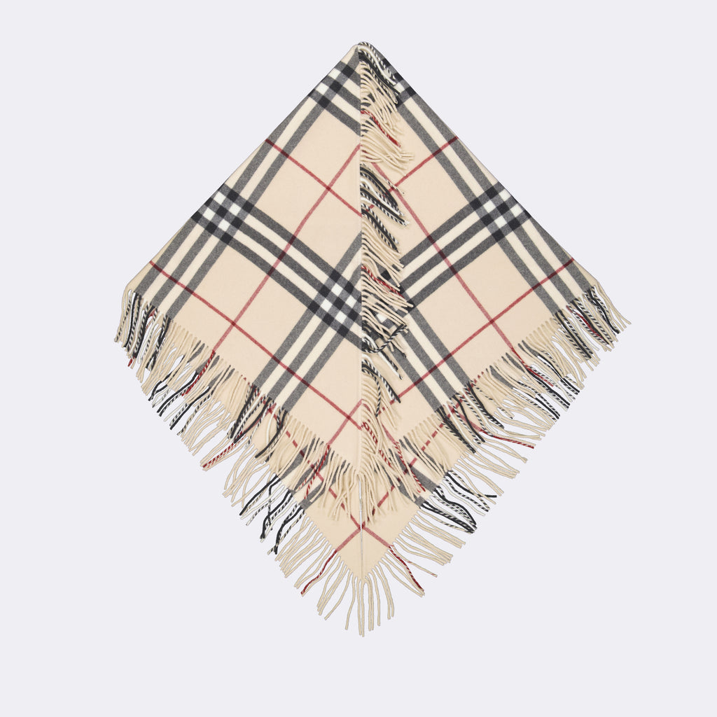 Giacche Poncho à carreaux Burberry Beige Unisex