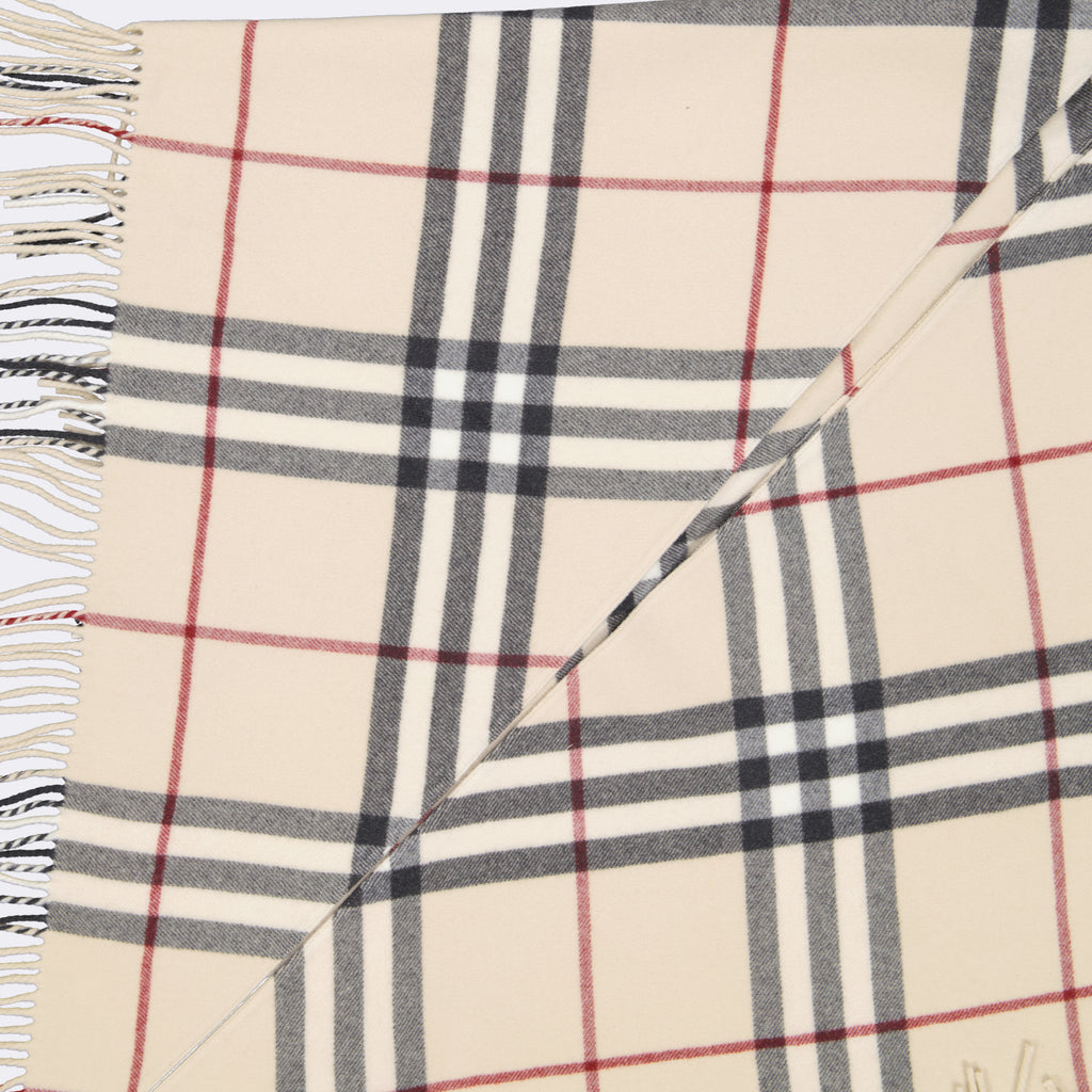 Giacche Poncho à carreaux Burberry Beige Unisex