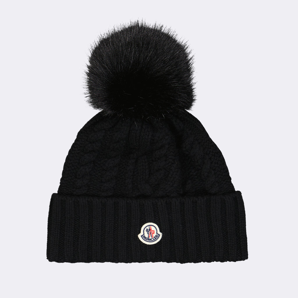 Chapeaux, casquettes et bonnets Bonnet à pompon Moncler Noir Femme
