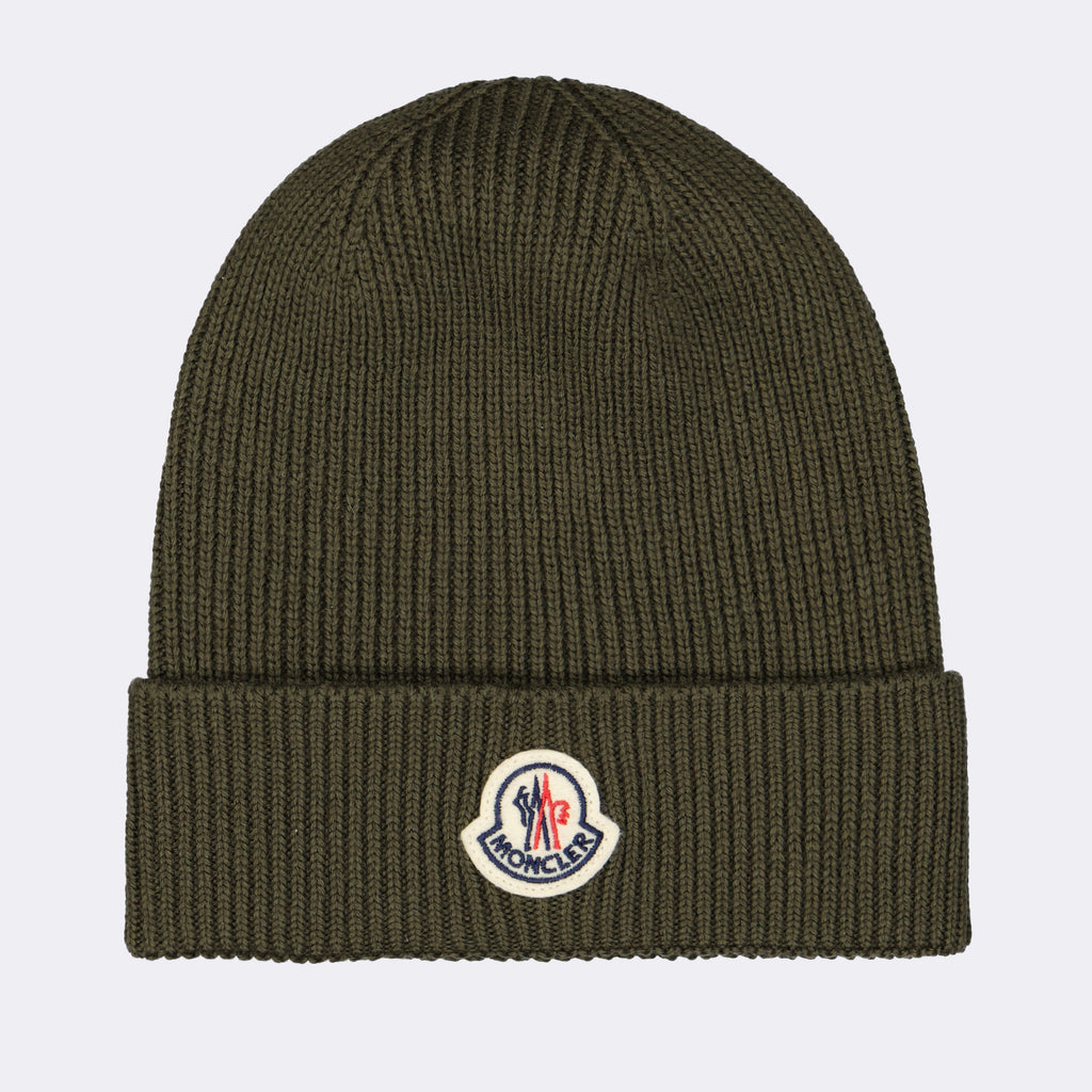 Hats, caps and beanies Logo beanie Moncler Khaki Man
