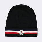 Chapeaux, casquettes et bonnets Bonnet à bande tricolore Moncler Noir Homme