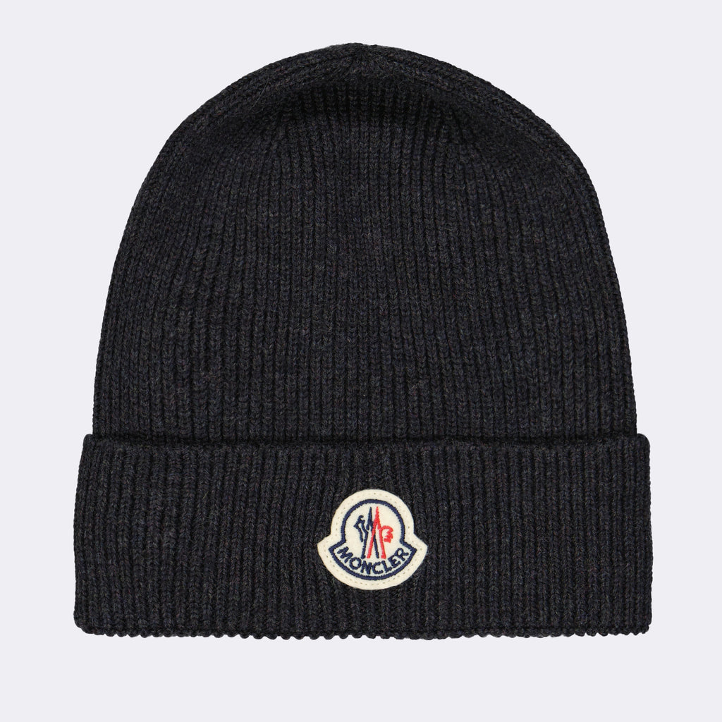 Chapeaux, casquettes et bonnets Bonnet à logo Moncler Gris Homme
