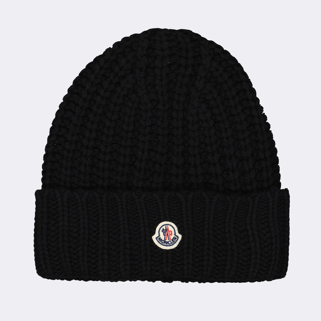Chapeaux, casquettes et bonnets Bonnet à logo Moncler Noir Femme