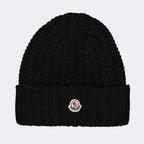 Chapeaux, casquettes et bonnets Bonnet à logo Moncler Noir Femme