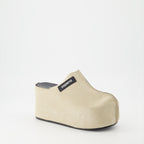 Plateauschuhe Mules en daim Coperni Beige Femme