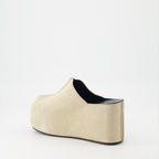 Plateauschuhe Mules en daim Coperni Beige Femme