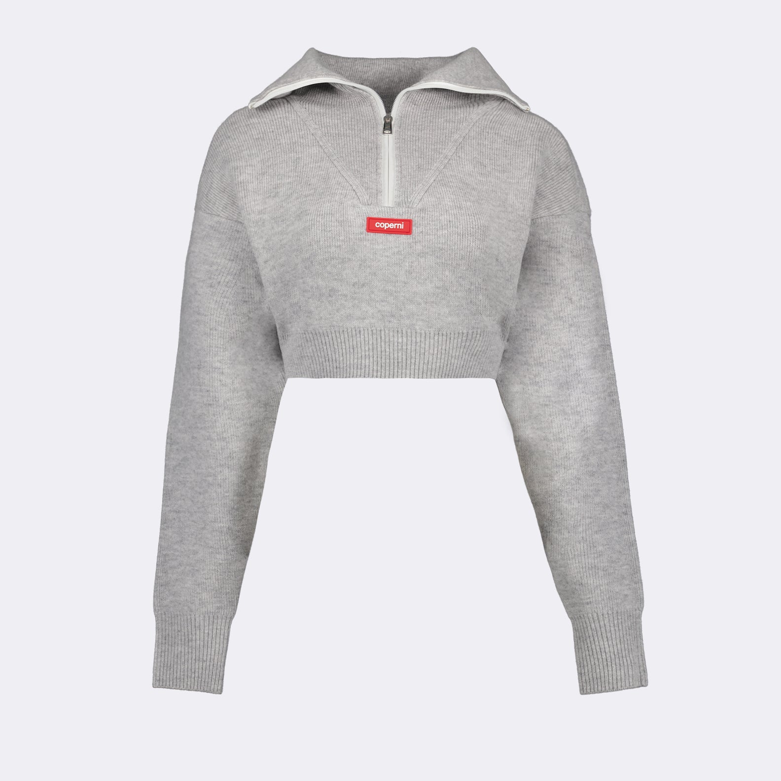 Malhas Pull crop à logo Coperni Cinza Femme