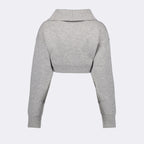 Maille Pull crop à logo Coperni Gris Femme
