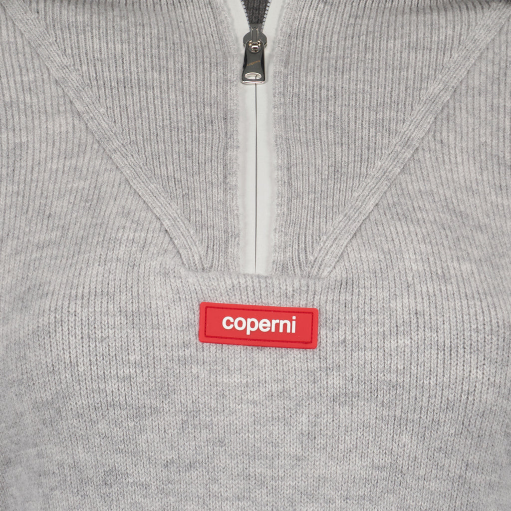 Maille Pull crop à logo Coperni Gris Femme