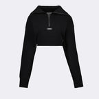 Maille Pull crop à logo Coperni Noir Femme