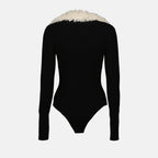 Tops Shearling collar bodysuit Coperni Black Women