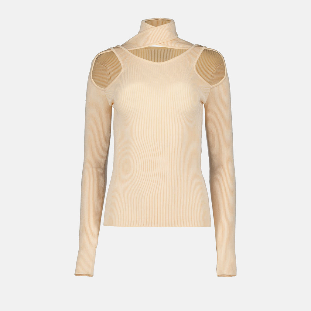 Prendas de punto Col roulé à découpes Coperni Beige Femme