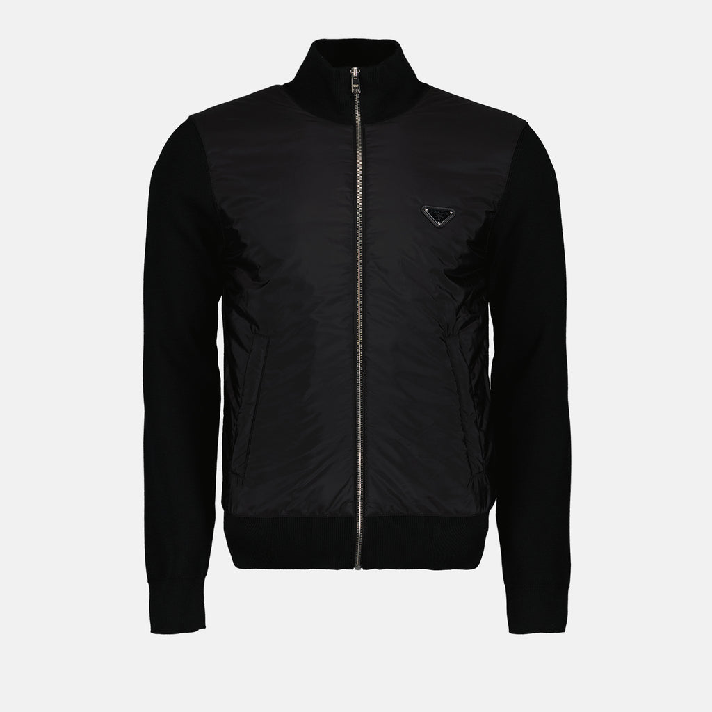 Vestes Veste bi-matière Prada Noir Homme