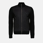 Vestes Veste bi-matière Prada Noir Homme