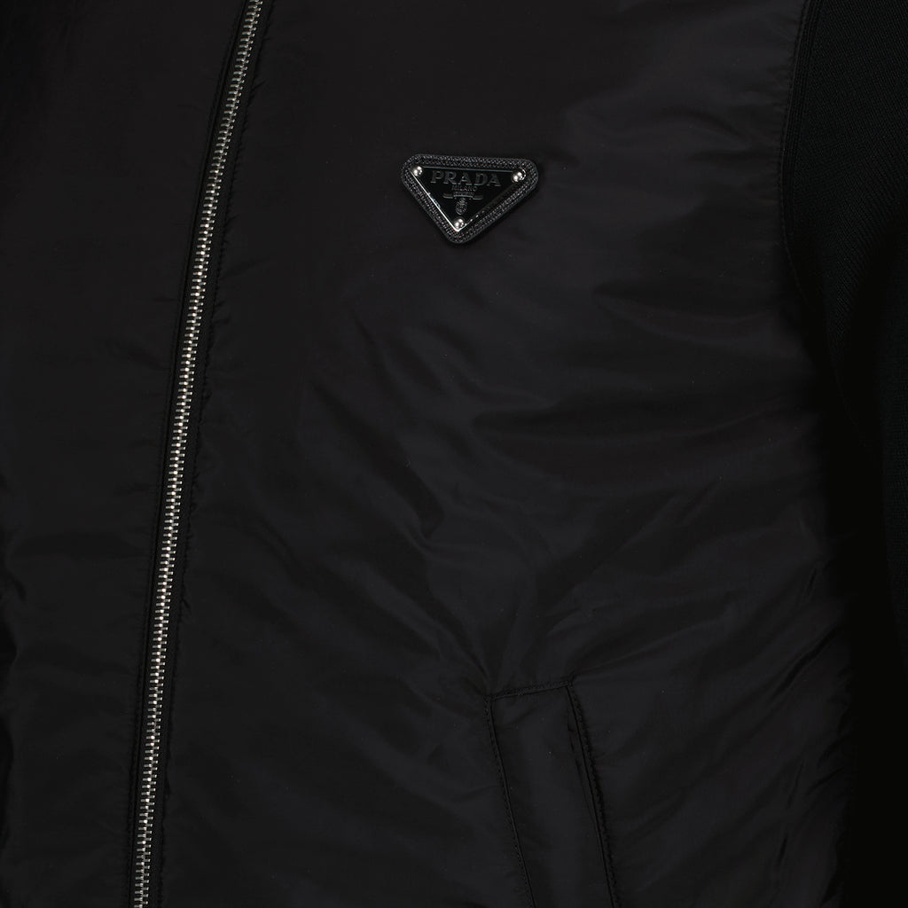 Vestes Veste bi-matière Prada Noir Homme
