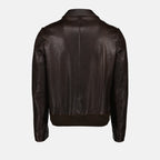 コート Blouson en cuir Prada 茶色 Homme