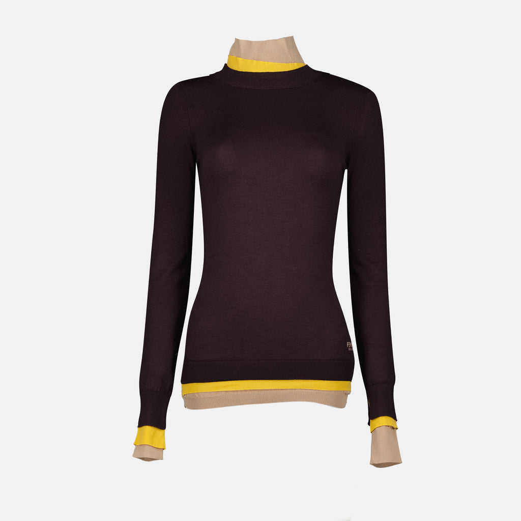 Maglieria Maglione in Lana Fendi Viola Femme