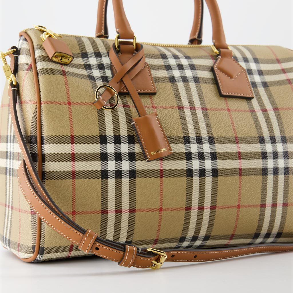 Sacs à main et épaule Sac Bowling à carreaux Burberry Beige Femme