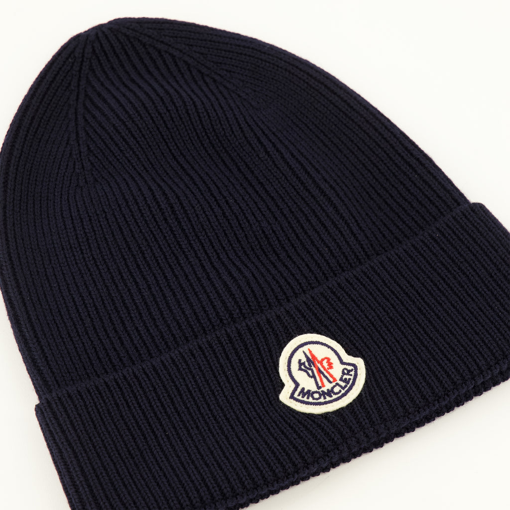 Chapeaux, casquettes et bonnets Marineblaue Wollmütze Moncler Bleu foncé Homme