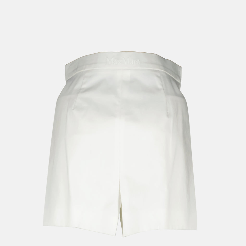 Immagine del pantalone corto bianco in satin di cotone di Max Mara per donna - Collezione Primavera-Estate 2026 - Vista Posteriore