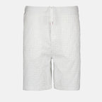 Shorts Short FF en coton éponge Fendi Blanc Homme