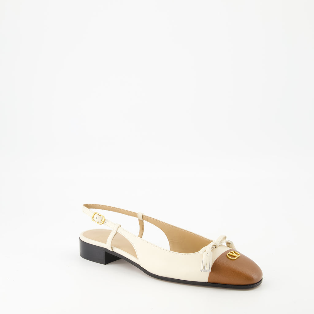 Ballerine Ballerine in Pelle Valentino Garavani Beige Femme