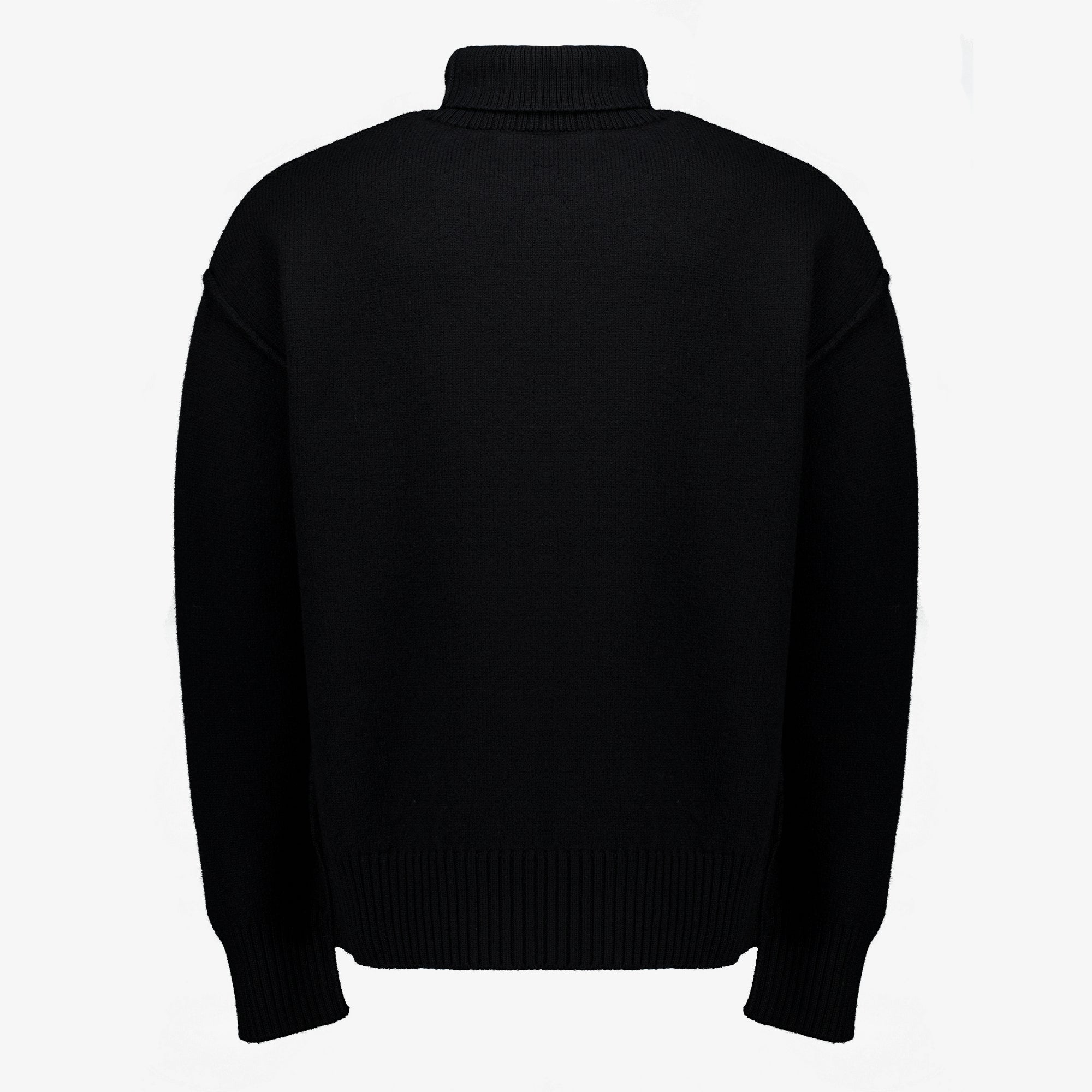 Maille Schwarzer AMI Herz Rollkragenpullover Ami PARIS Noir Unisexe