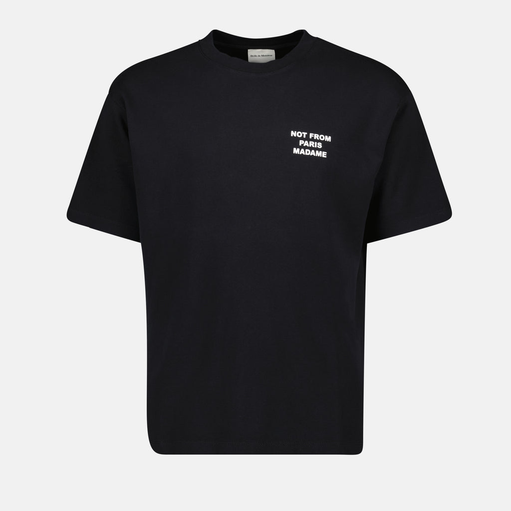 T-shirt T-shirt Nera con Slogan Drole De Monsieur Nero Uomini