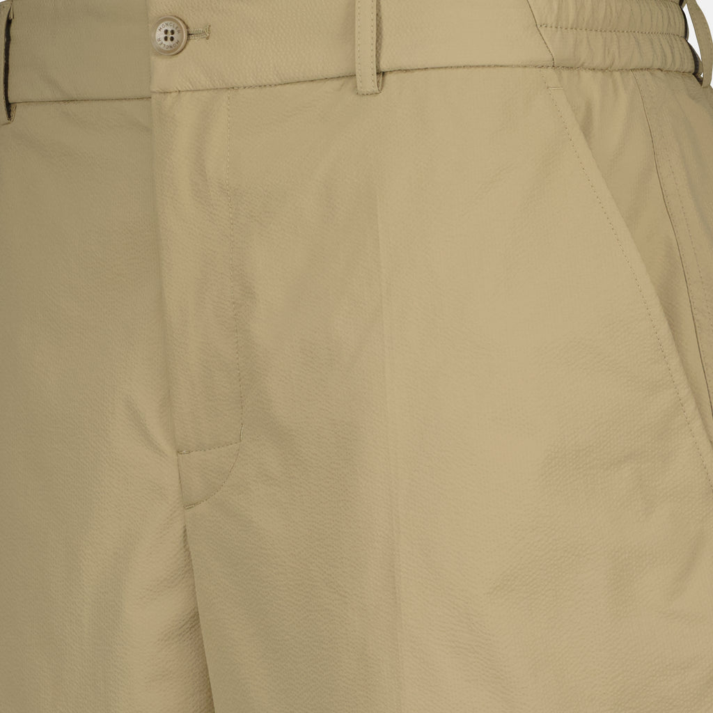 Shorts Calções de Seersucker Beige Moncler Beige Homme