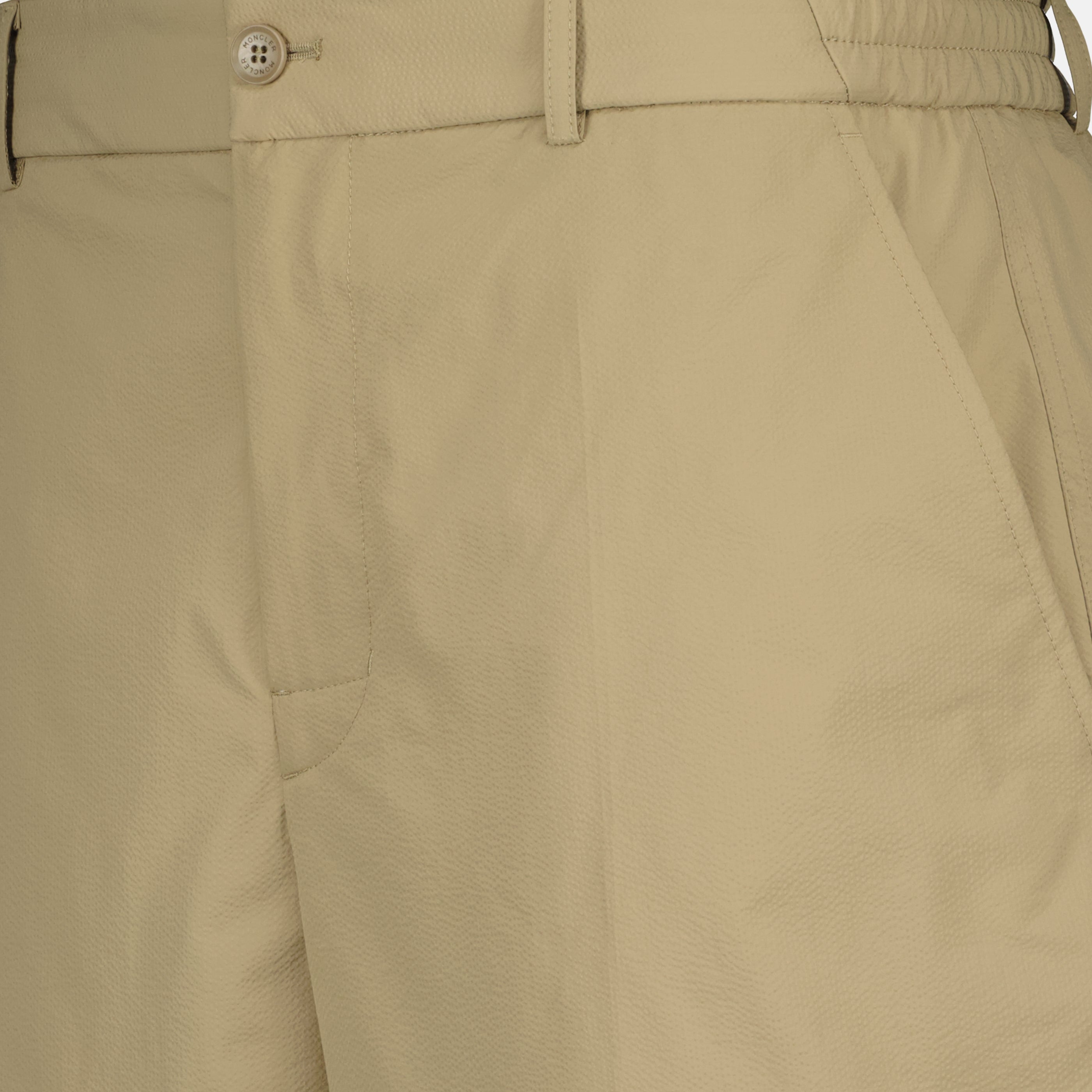 Shorts Short beige en seersucker Moncler Beige Homme