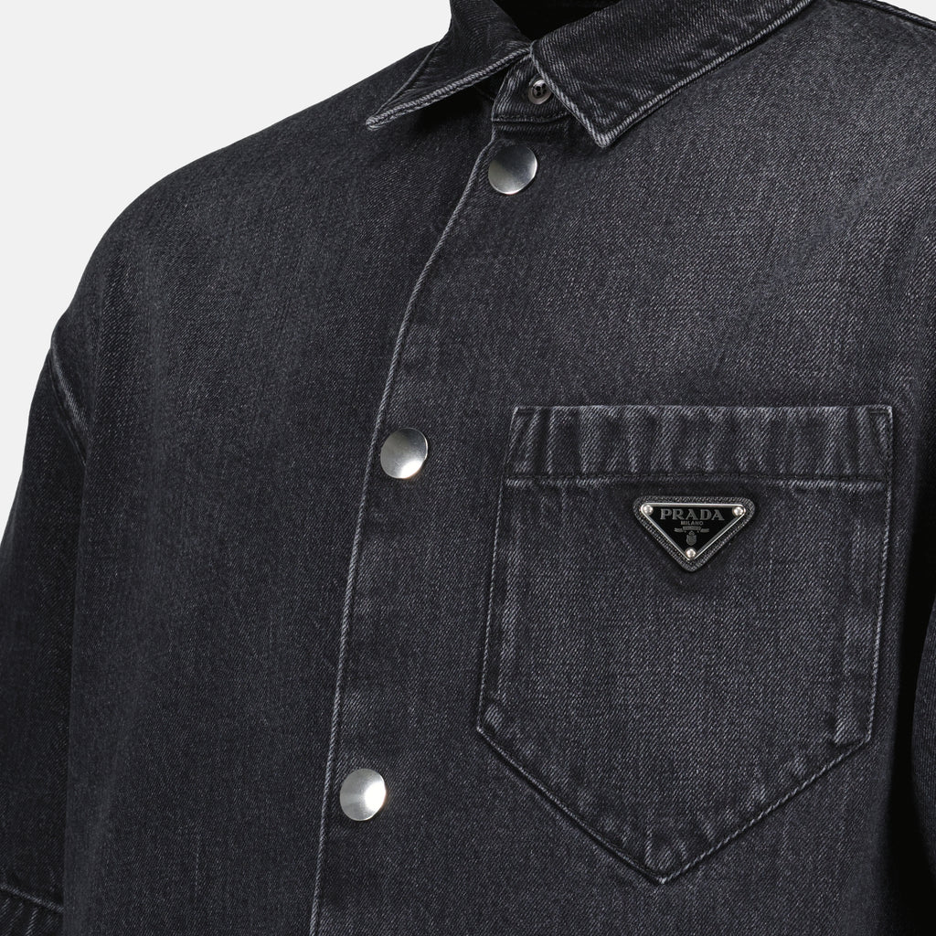 Hemden Denim-Hemd Prada Schwarz Homme