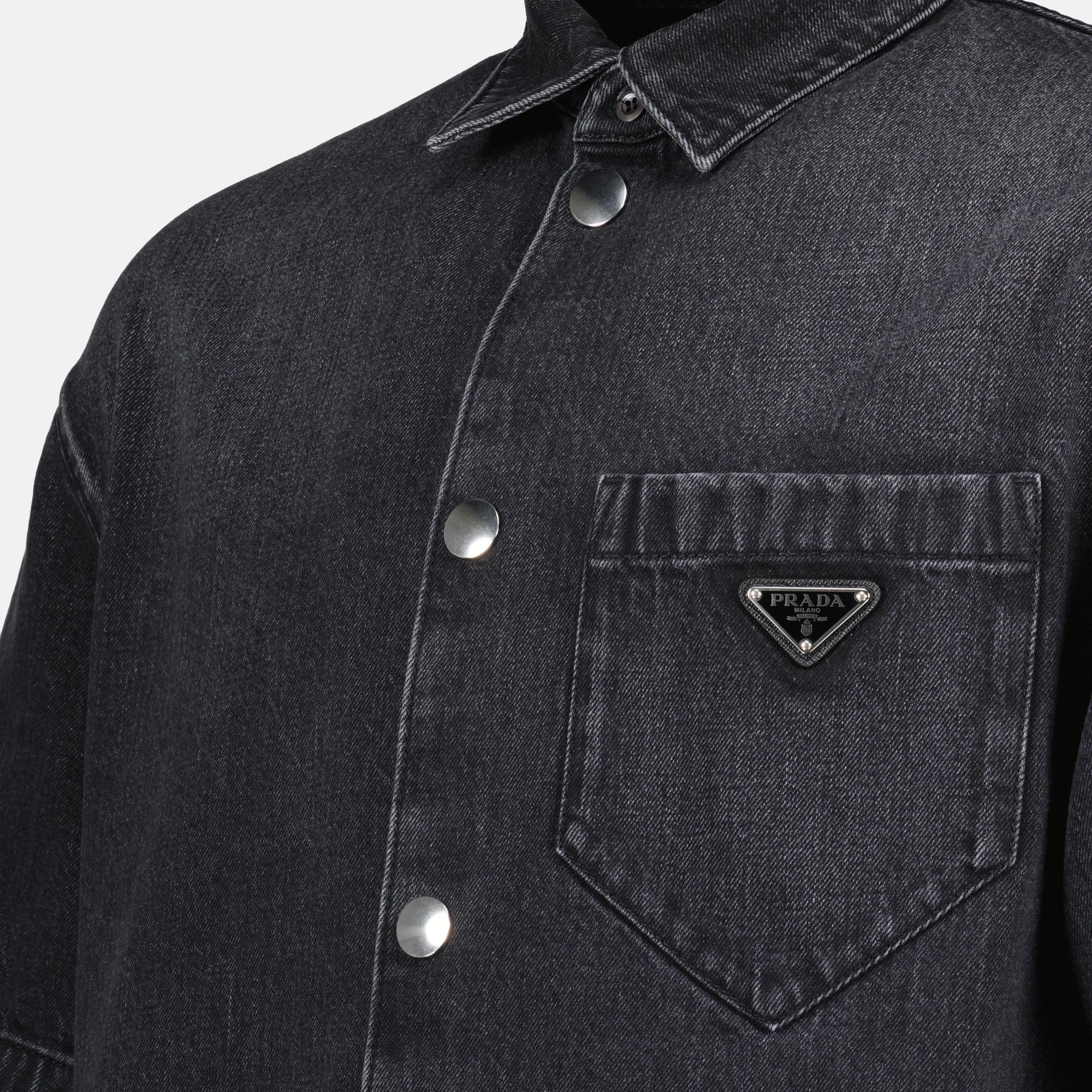 Hemden Denim-Hemd Prada Schwarz Homme