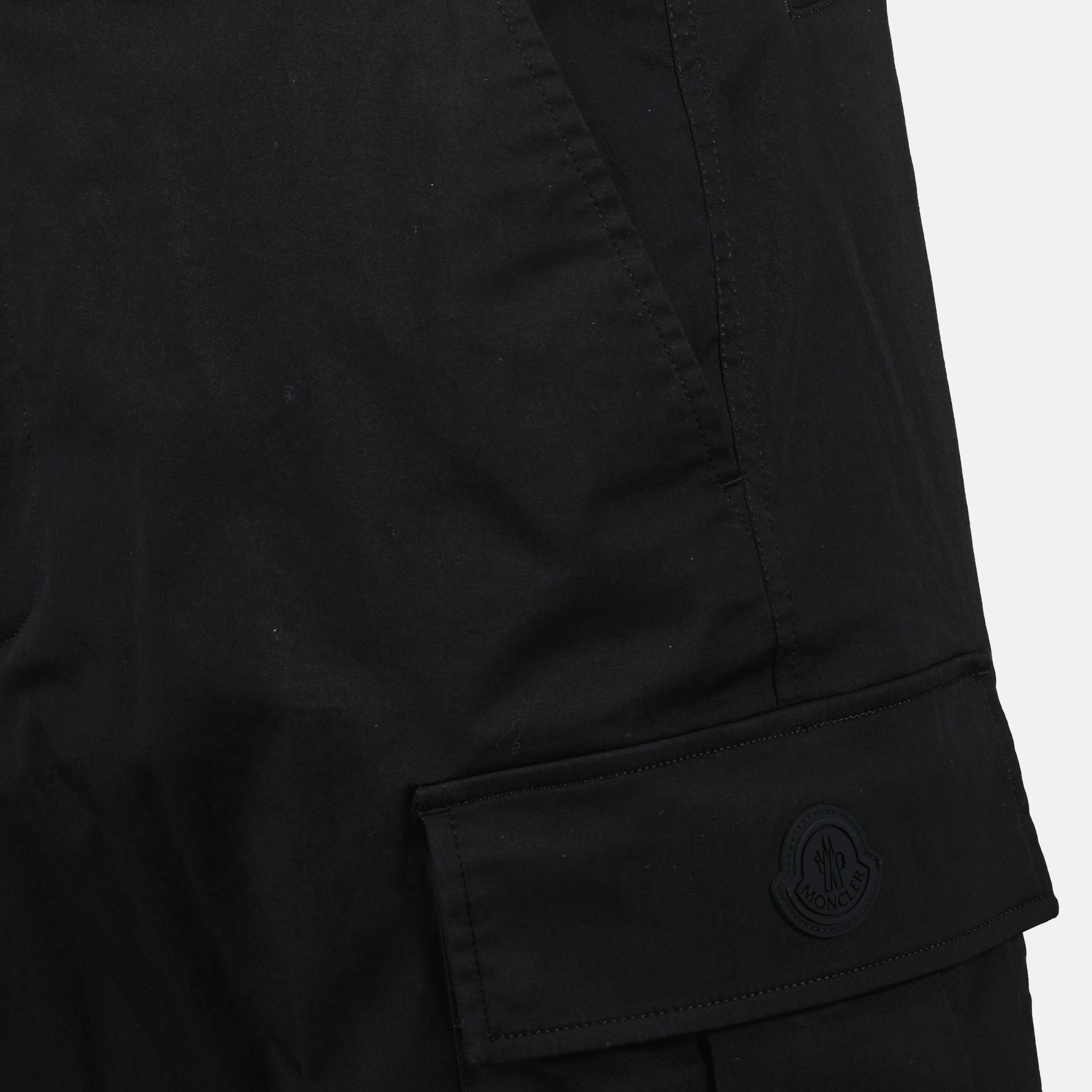 Calças Cargo Gabardine Moncler Preto Homme