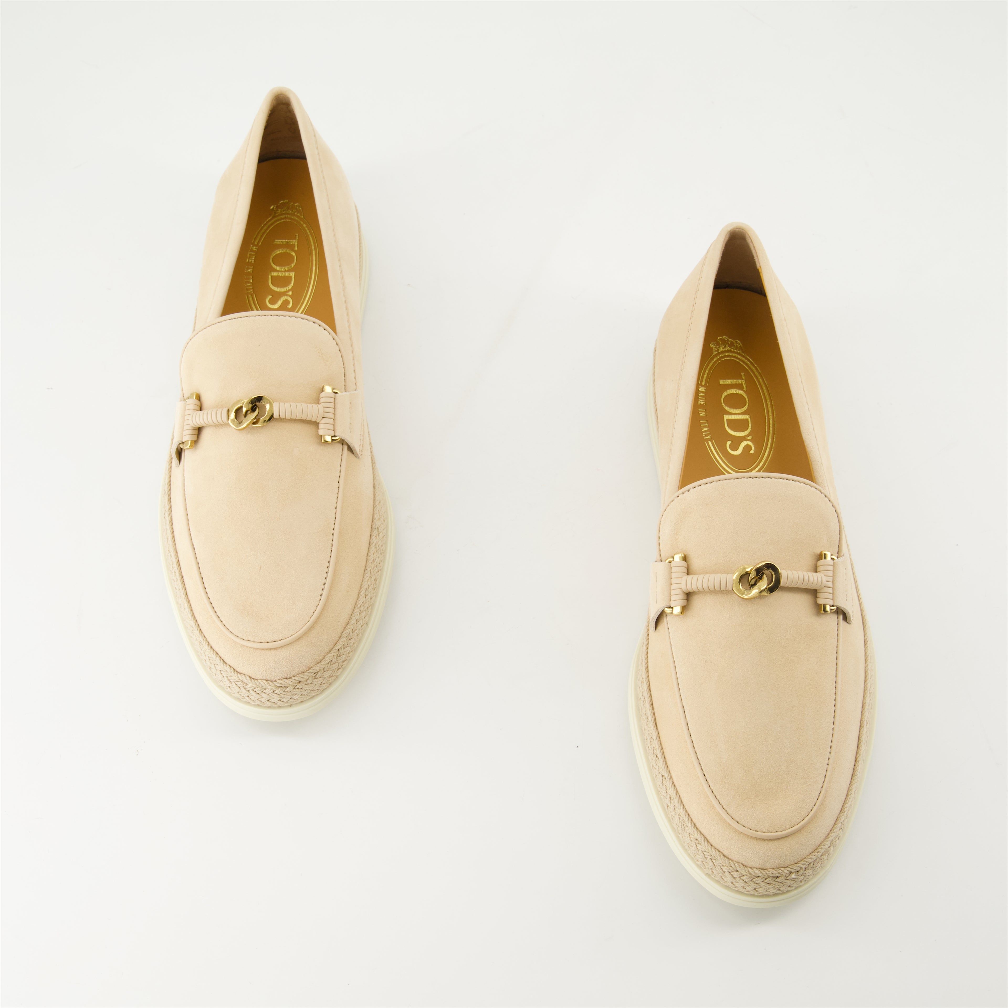 Loafers Suede Leather Loafers Tod's Beige Femme