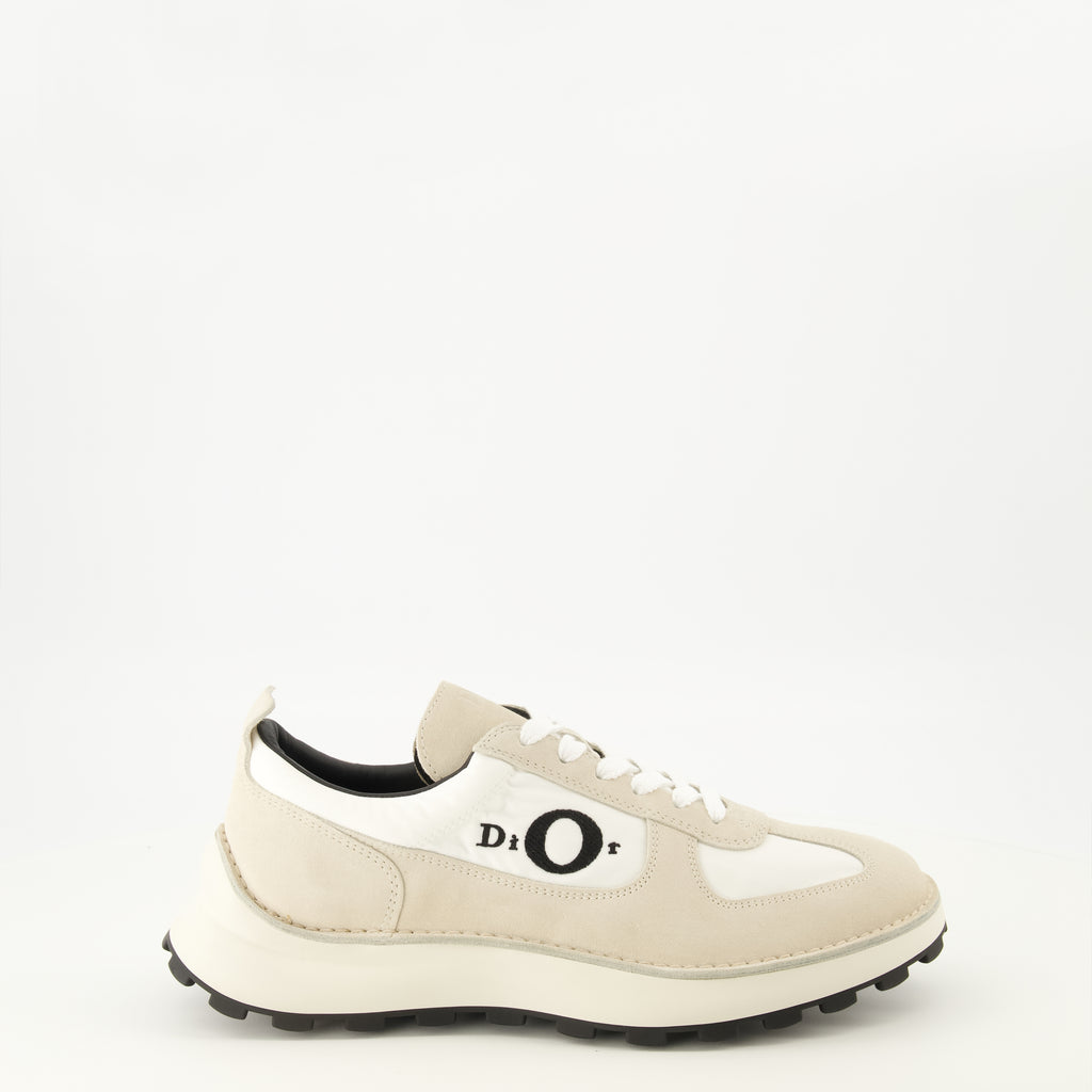 Baskets 디올 스쿼시 베이지 스니커즈 스웨이드 송아지가죽 Dior Blanc Homme