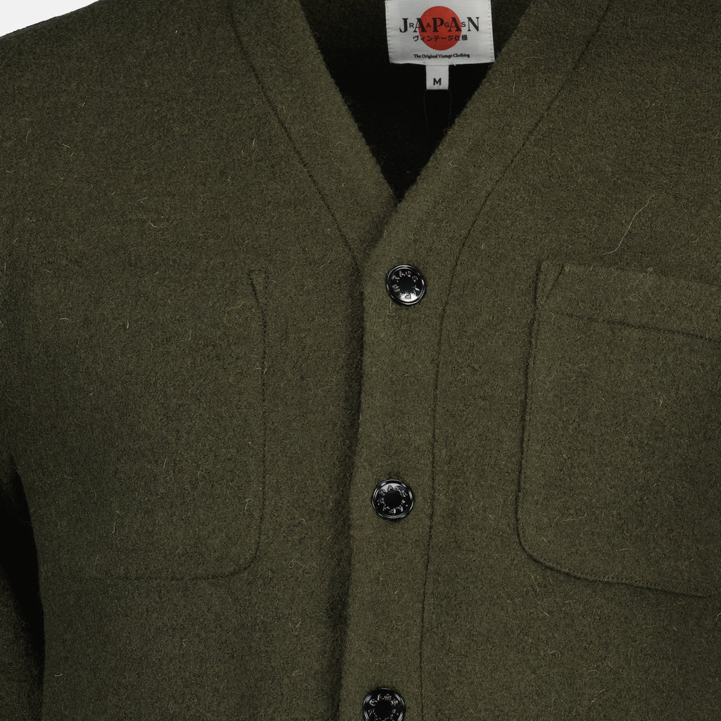 Imagem do cardigan de lã Seijii da marca Japan Rag para Homem - Temporada Outono-Inverno 2025 - Vista Detalhada_1