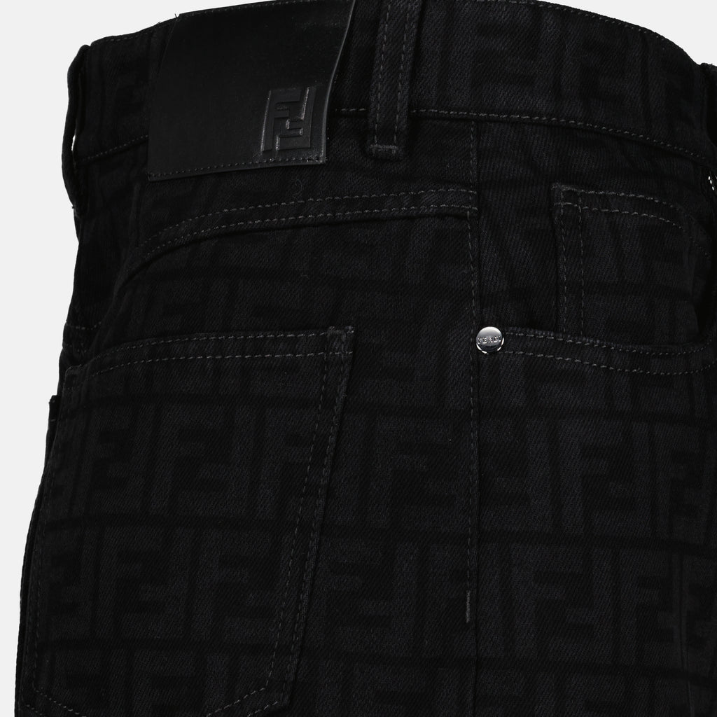 Gonne Gonna Denim FF Fendi Nero Donne