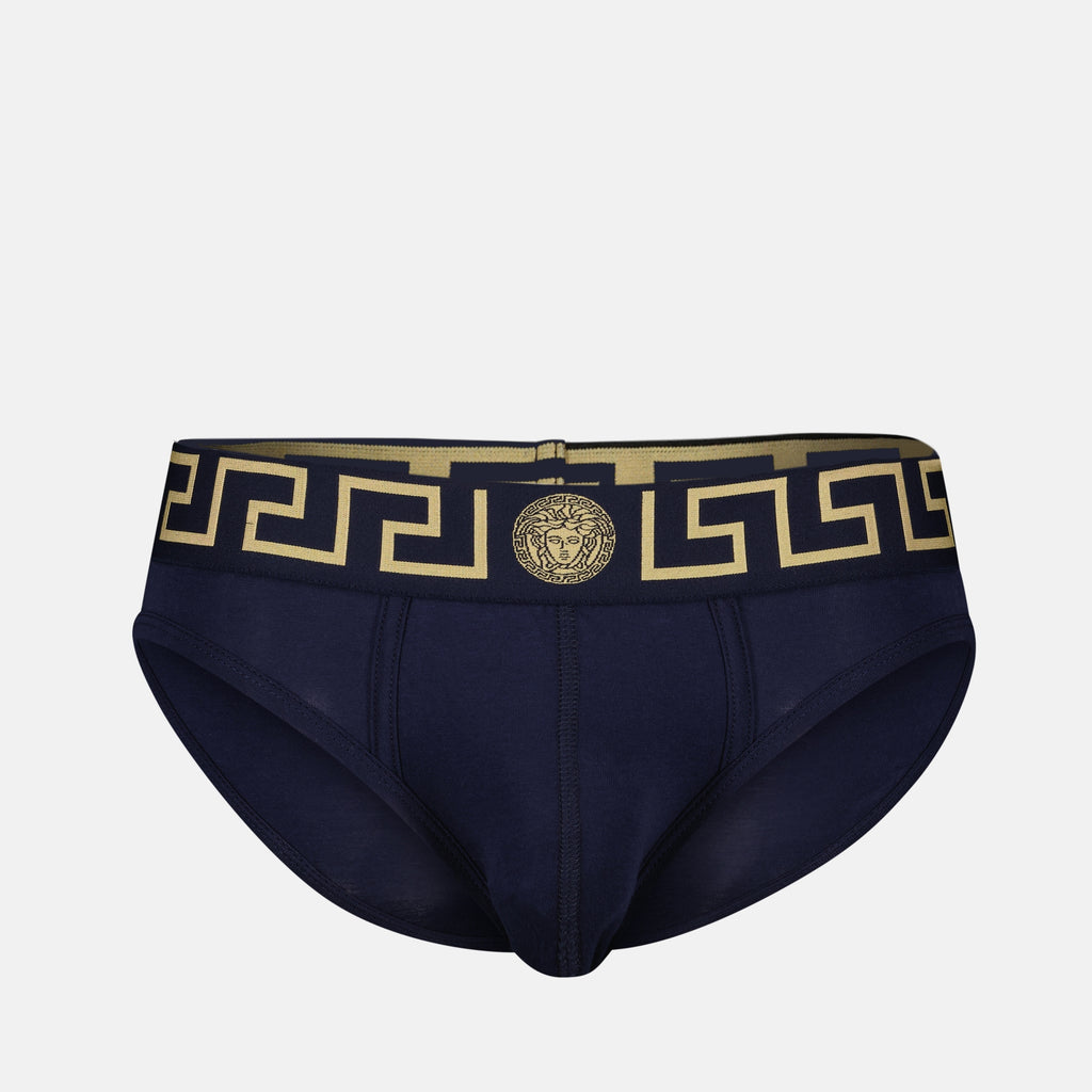 Unterwäsche und homewear Medusa Greca Slip Versace Blau Homme
