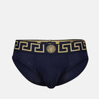Unterwäsche und homewear Medusa Greca Slip Versace Blau Homme