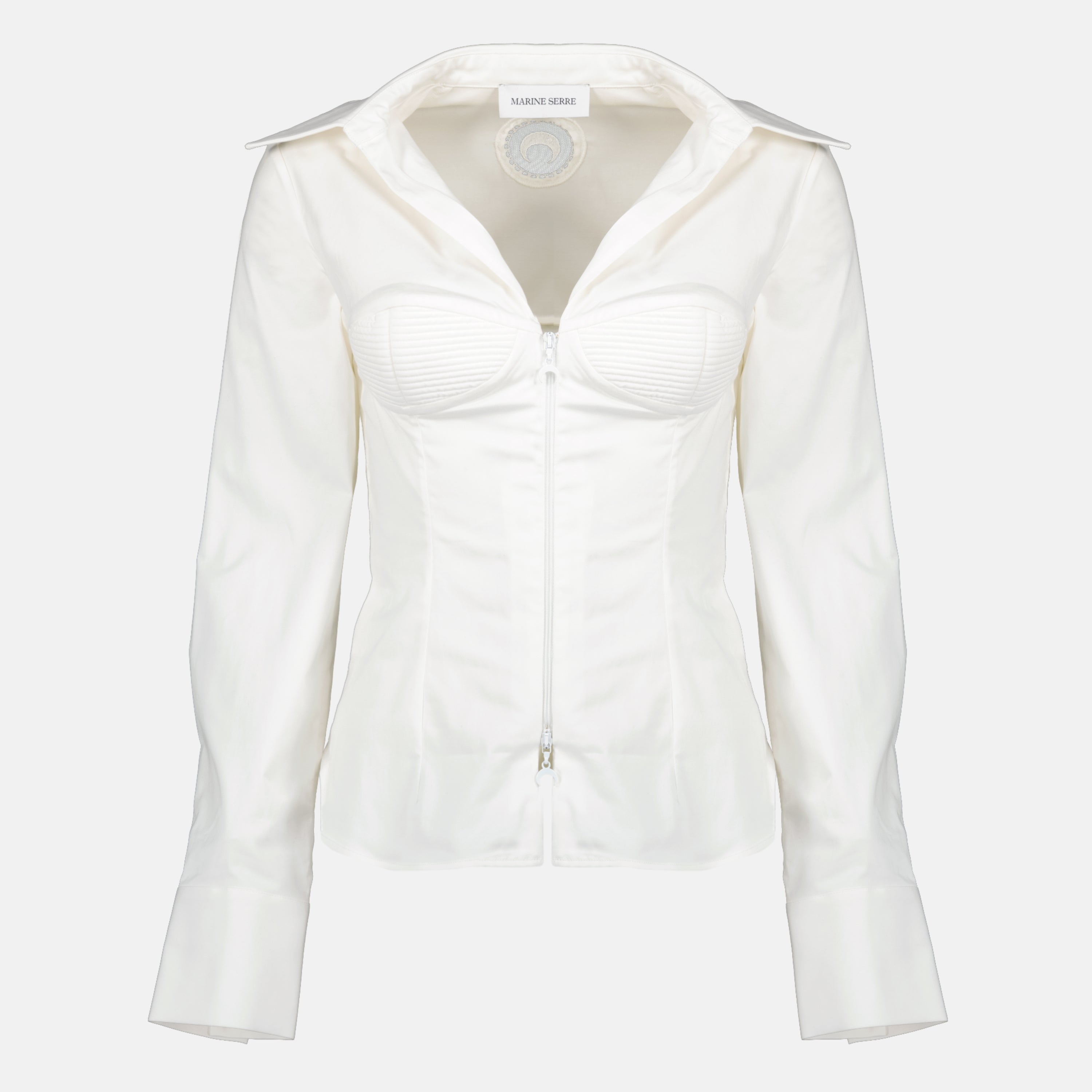 Chemises ホワイトジップアップシャツ Marine Serre Blanc Femme