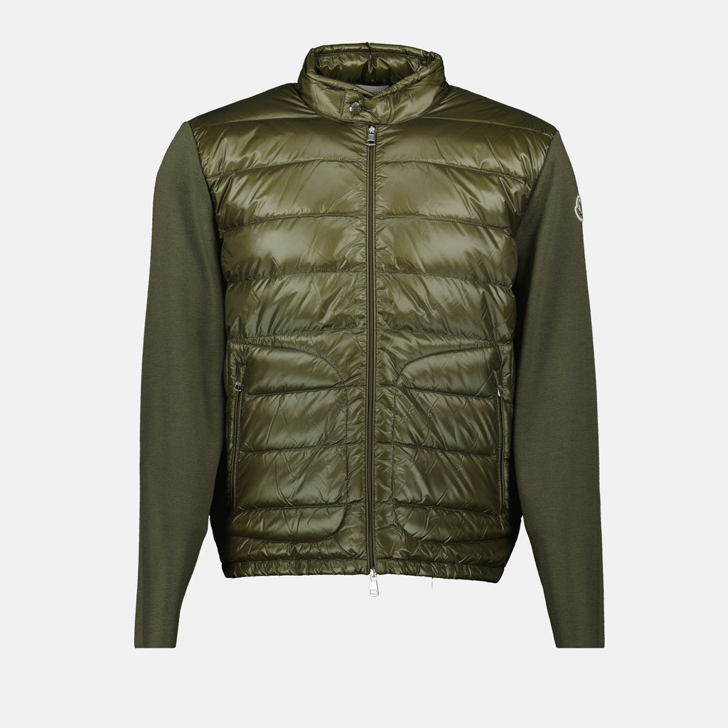 재킷 투톤 퀼팅 재킷 Moncler 카키색 옷감 Homme