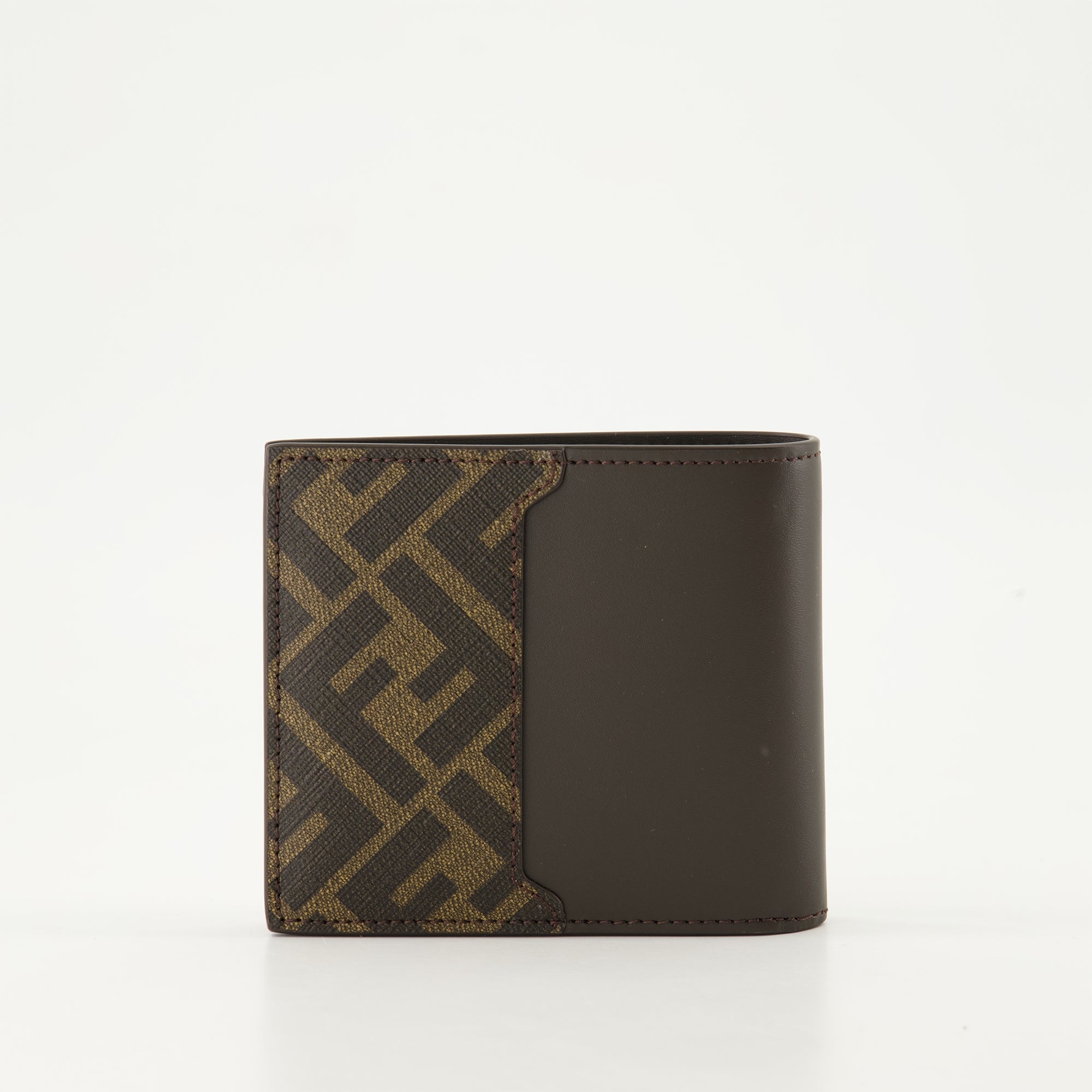 Small leather goods FF Compact Wallet Fendi Brown Homme