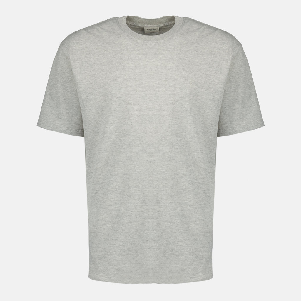 남성용 생 로랑 YSL 회색 티셔츠 이미지 - 2026년 봄-여름 - 앞면 보기