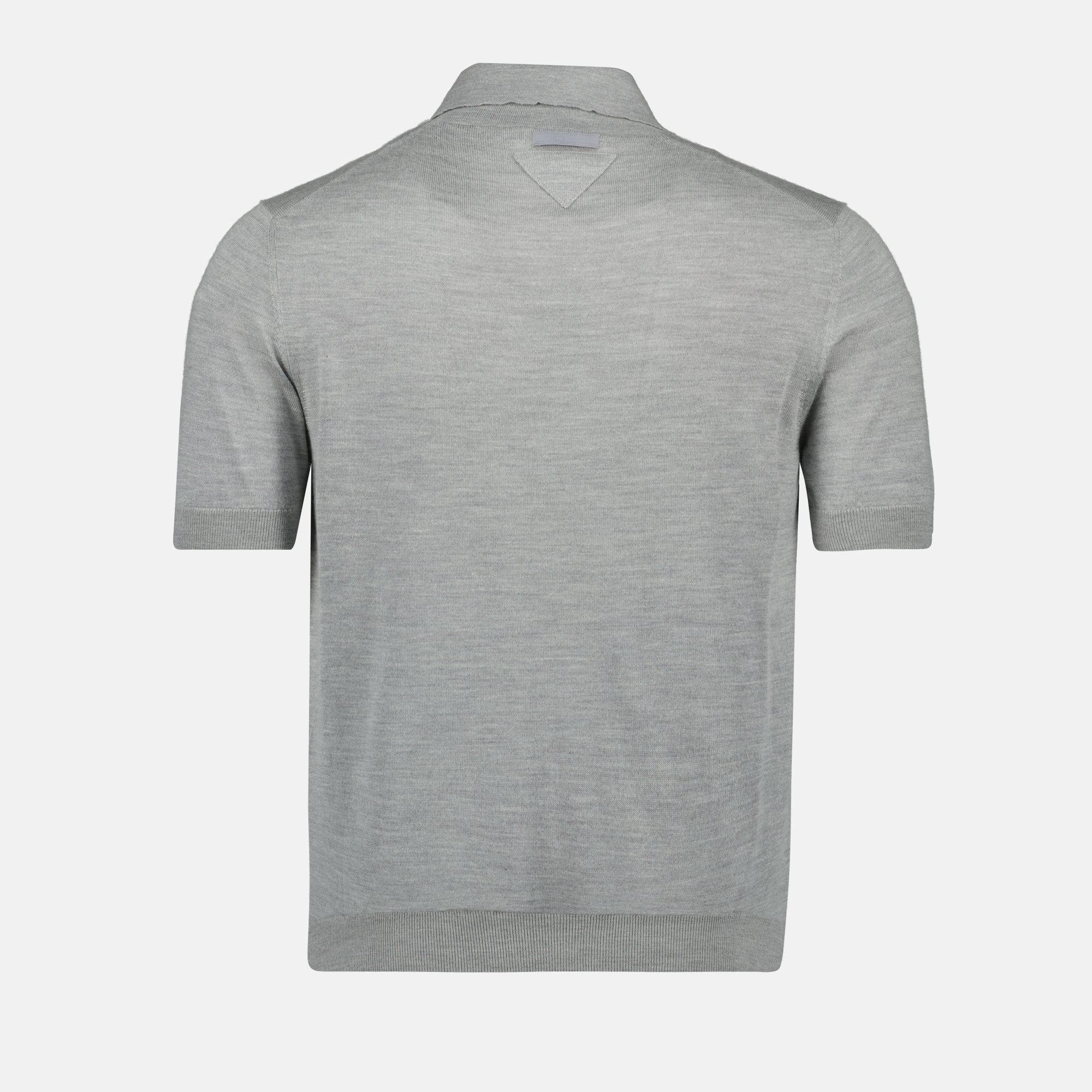 Image of the Prada Men's Cashmere and Silk Polo - Autumn-Winter 2025 - Detailed View_2