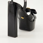 Open shoes Gianni Ribbon Heeled Sandals Versace Black Femme