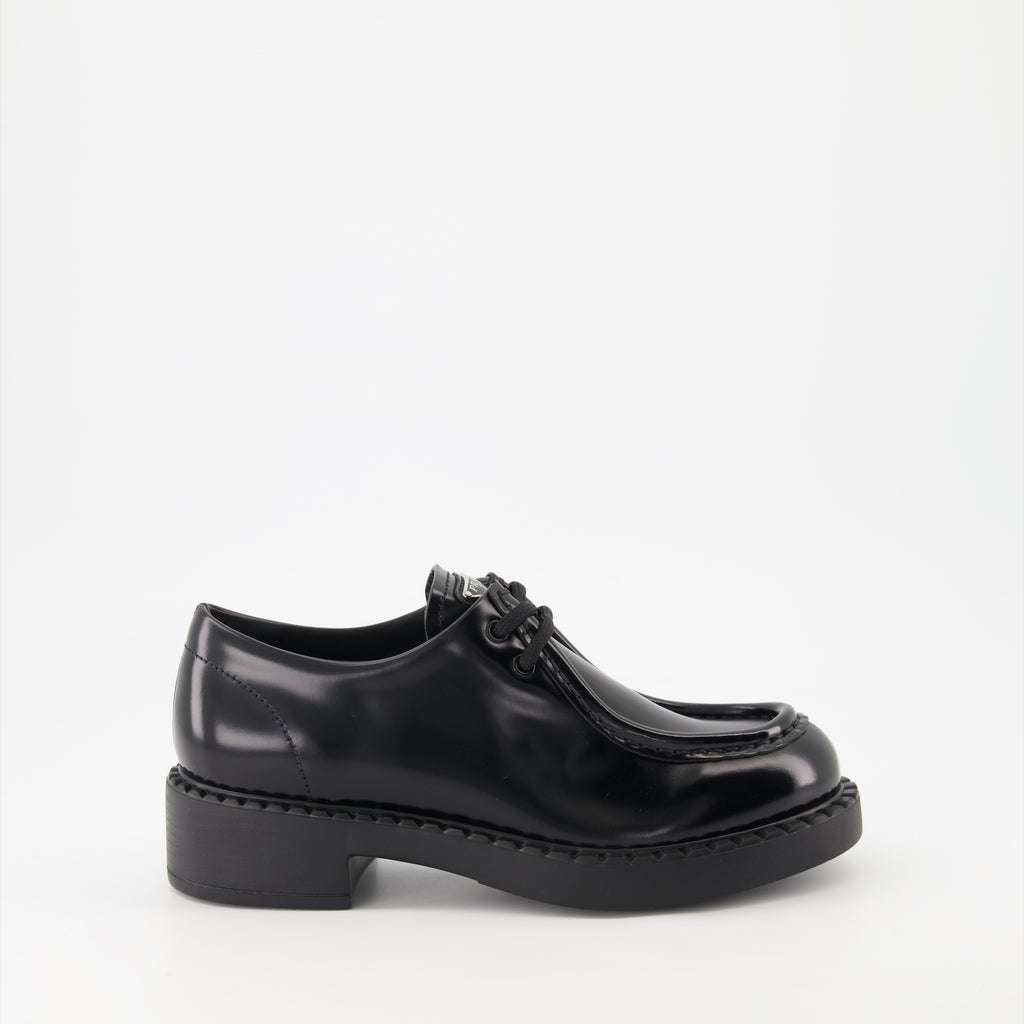 Loafer Mocassins à lacets Prada Schwarz Femme