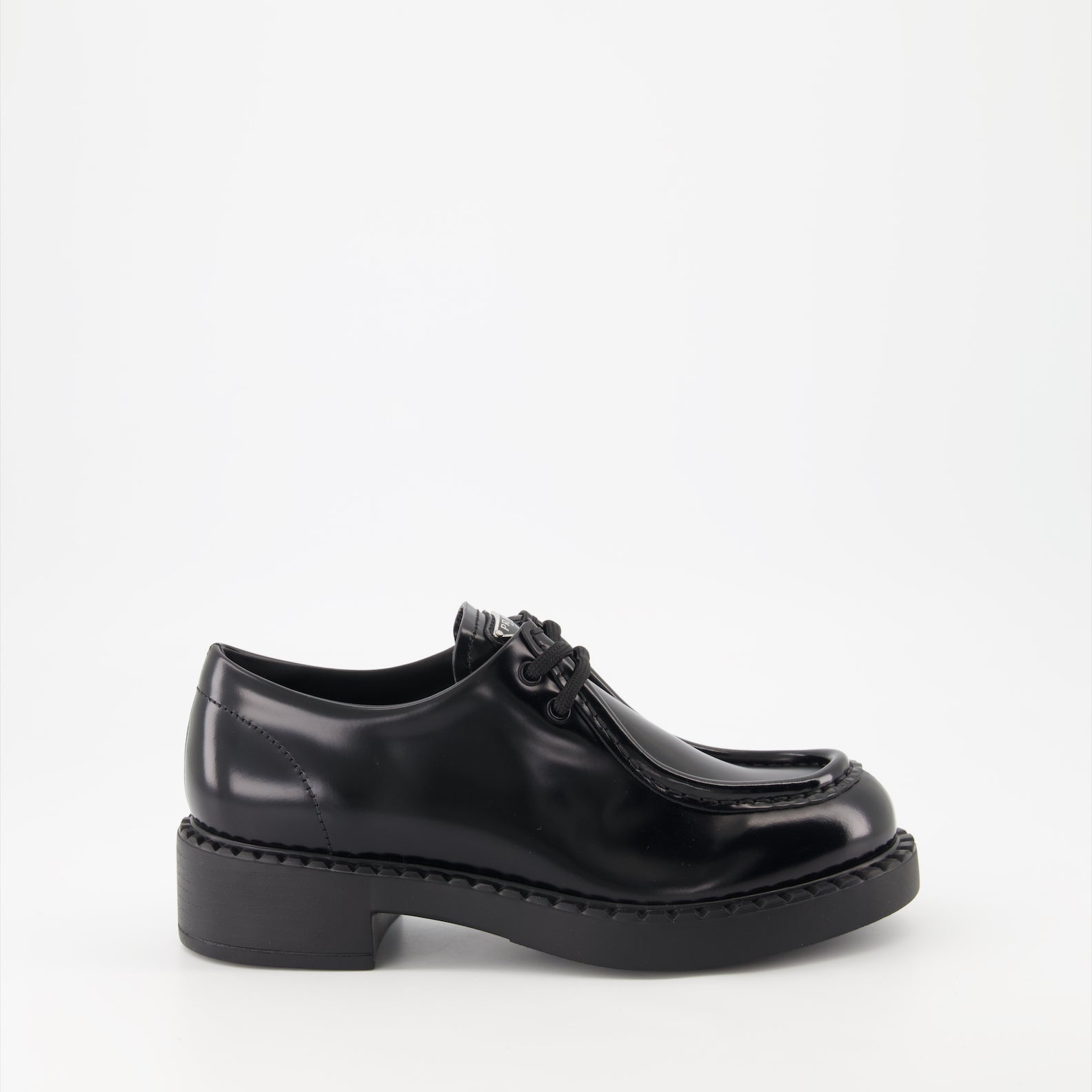 Loafer Mocassins à lacets Prada Schwarz Femme