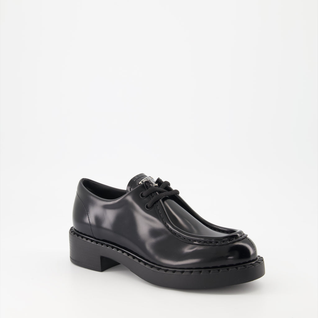 Loafer Mocassins à lacets Prada Schwarz Femme